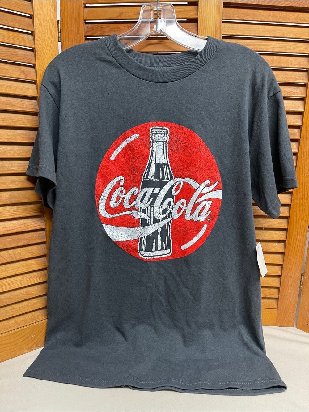 Coca-Cola Dark Grey Tee with Red & White Bottle Emblem